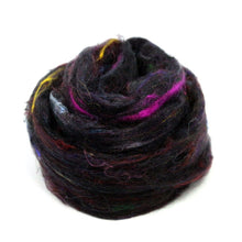 Recycled Sari Silk Pulled Rovings-Fiber-Mint Fabrics-Midnight Rainbow-4oz-Paradise Fibers