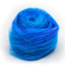 Recycled Sari Silk Pulled Rovings-Fiber-Mint Fabrics-Blue-4oz-Paradise Fibers