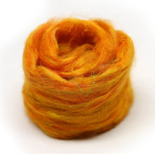Recycled Sari Silk Pulled Rovings-Fiber-Mint Fabrics-Yellow-4oz-Paradise Fibers