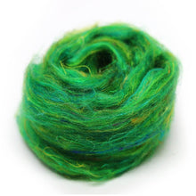 Recycled Sari Silk Pulled Rovings-Fiber-Mint Fabrics-Green-4oz-Paradise Fibers