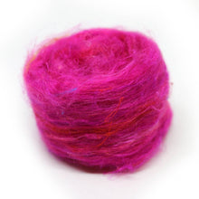 Recycled Sari Silk Pulled Rovings-Fiber-Mint Fabrics-Hot Pink-4oz-Paradise Fibers