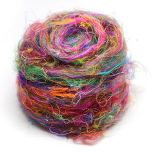 Recycled Sari Silk Pulled Rovings-Fiber-Mint Fabrics-Multi-4oz-Paradise Fibers
