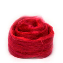 Recycled Sari Silk Pulled Rovings-Fiber-Mint Fabrics-Red-4oz-Paradise Fibers