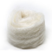 Recycled Sari Silk Pulled Rovings-Fiber-Mint Fabrics-White-4oz-Paradise Fibers